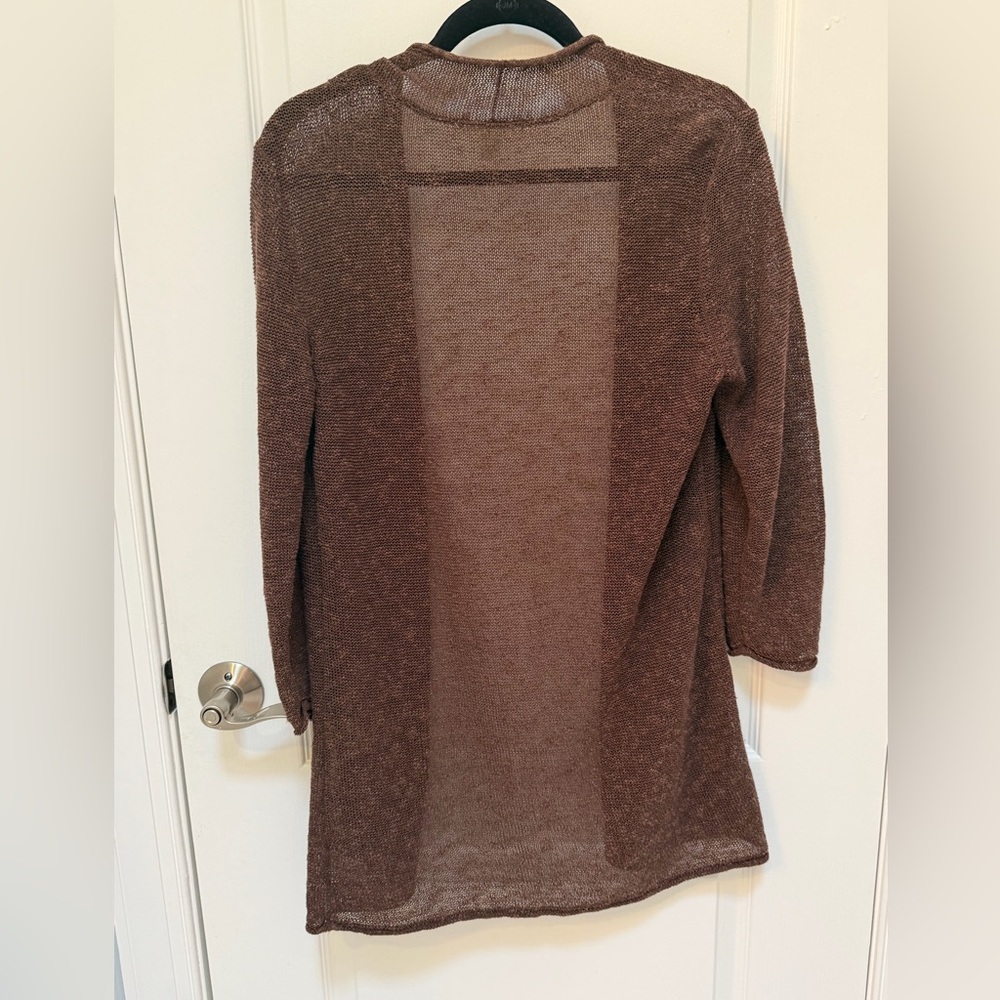 Coldwater Creek Light Brown Open-Front Women’s Cardigan Sweater, Size Medium - Picture 3 of 6